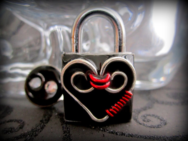 Choker Lock Embellished Padlock Lock and Key Mini Lock Etsy