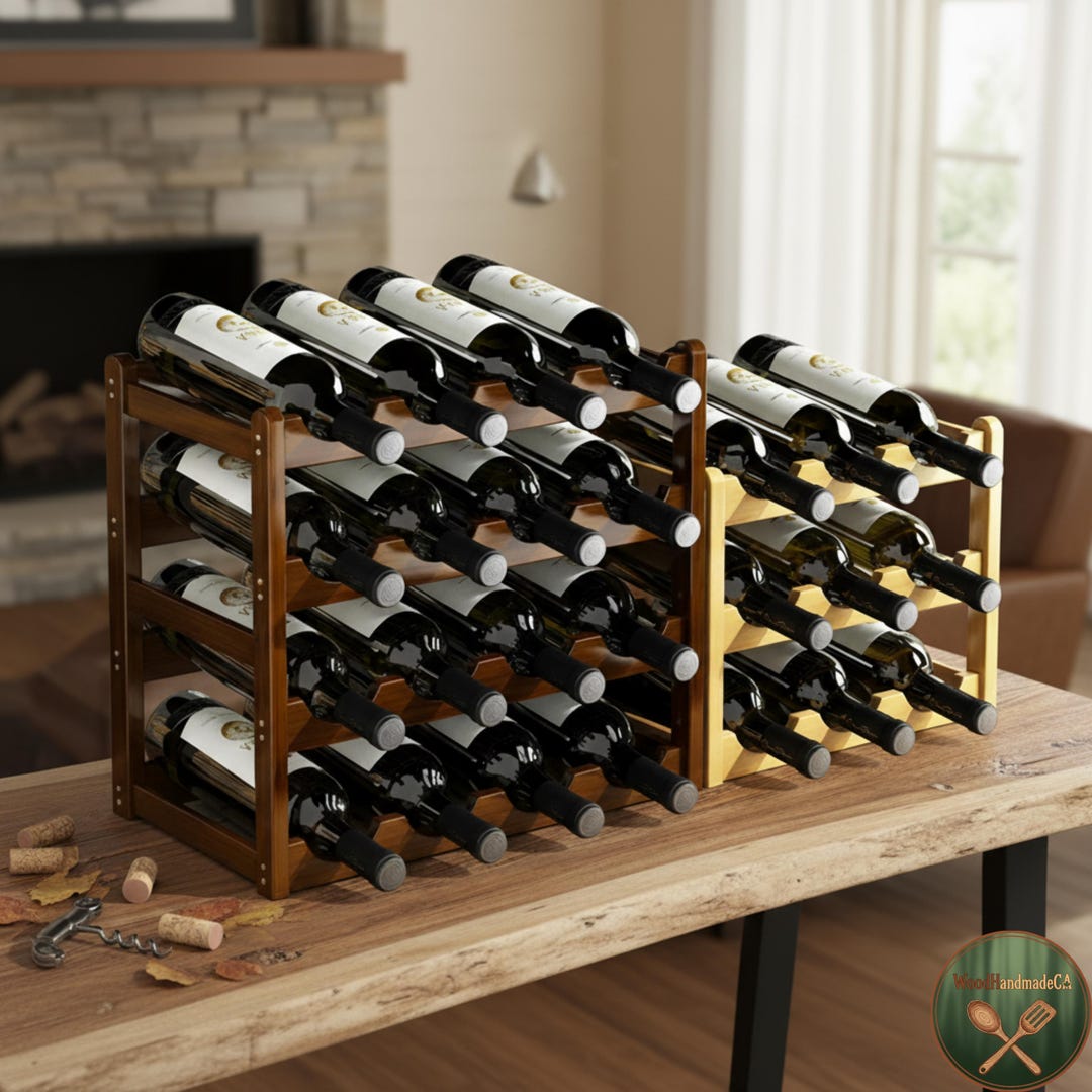 Grid Pattern Wine Rack Red Wine Rack Wooden Grid Display – Household Wine Storage Cabinet ...
