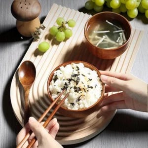Japanese Wooden Bowls Jujube Wood | Small Soup Bowls for Children & Adults | Solid Wood Salad Bowls Retro Household Tableware