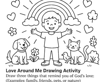 Gods Love Coloring and Activity Sheet