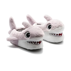 Grey Animal Plush Slippers: Cozy Winter House Shoes
