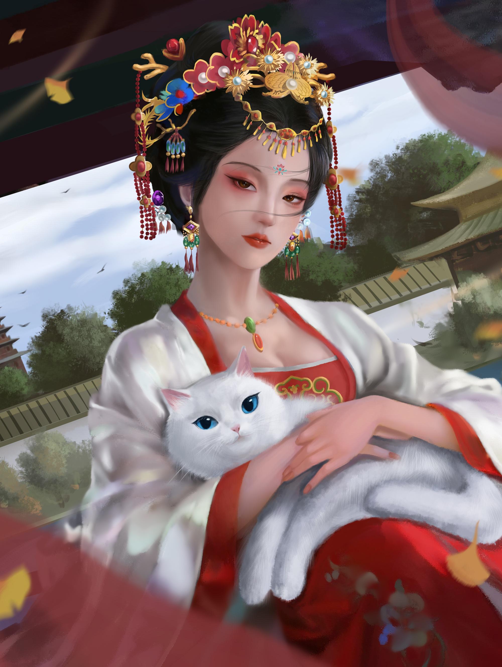 Wu Zetian Digital Painting | Chinese Woman Asian Painting, Ancient