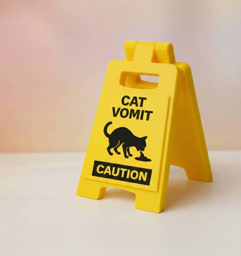 3D Printed Cat Vomit Desk Sign: Funny Gift for Cat Lovers, Personalized ...