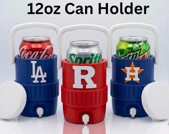 LA Dodgers Mini Water Cooler | 3D Printed Can Koozie, Baseball Fan Decor