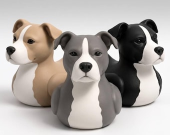 Pitbull Pato para el salpicadero del coche, figura de Pitbull impresa en 3D, regalo para amantes de los perros, regalo para coleccionistas de patos, bonita decoración de escritorio, regalo para mamás perrunas