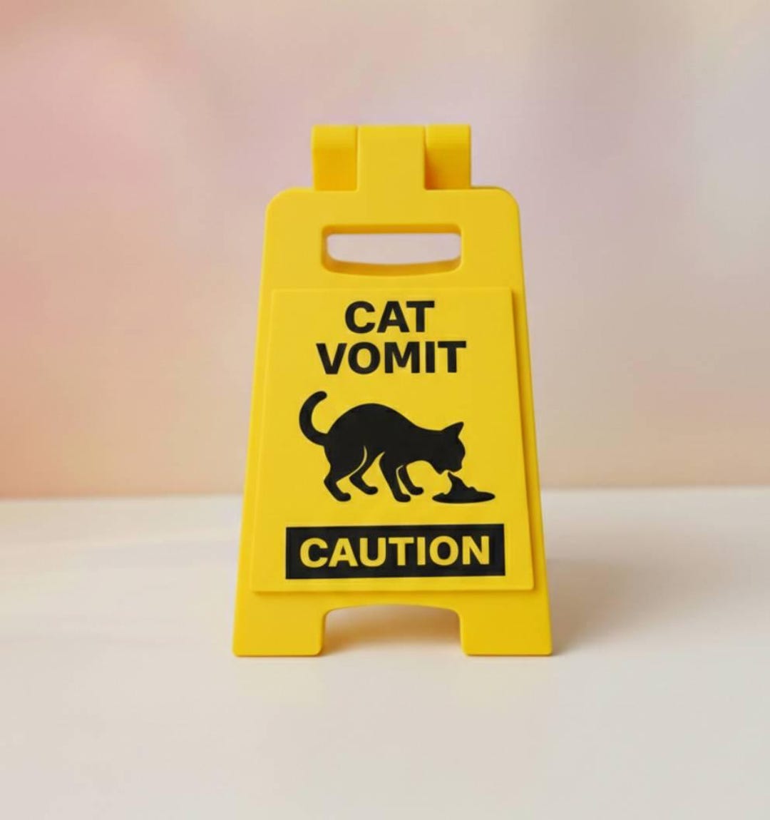 3D Printed Cat Vomit Desk Sign: Funny Gift for Cat Lovers, Personalized ...
