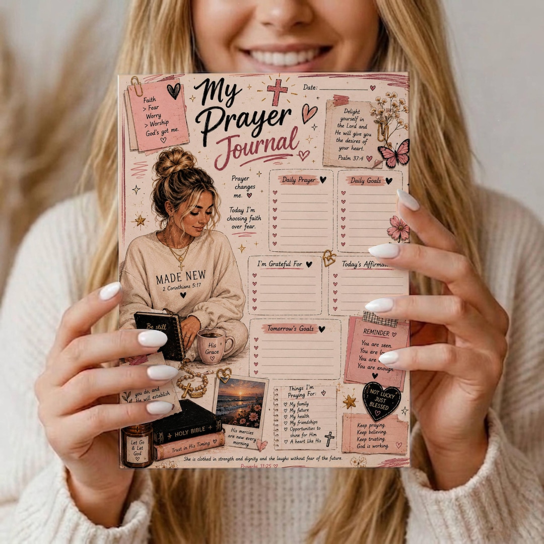 Christian Daily Planner & Prayer Journal, Notebook for Women, Faith ...