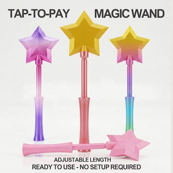 Tap to Pay Magic Wand : Viral Credit & Debit Card Adjustable Holder for Pranks and Payments