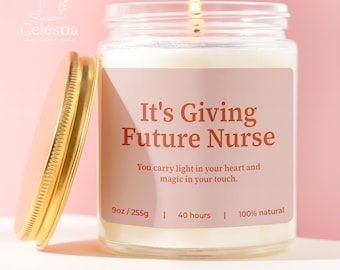 It’s Giving Future Nurse | Graduation Gift Candle for Nursing Student or New Nurse | Personalized Soy Candle