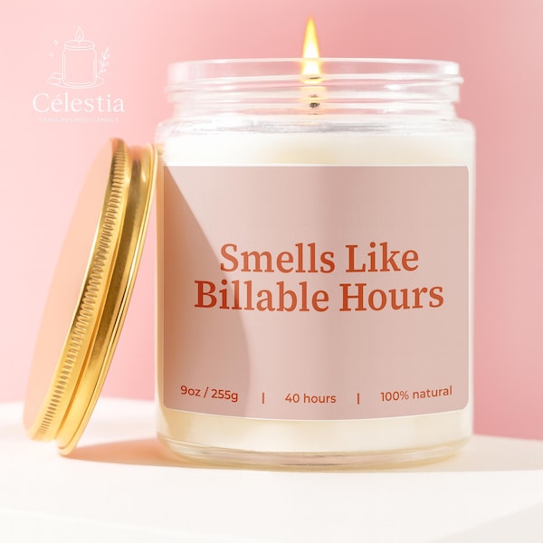 Funny Office Gift | Smells Like Billable Hours | Lawyer Gift, Accountant Gift, CPA, Consultant, Corporate Humor Candle