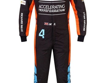 F1 Oscar Piastri McLaren F1 Team Racing Go-Kart-Anzug Rennmodell Level 2 Digital gedruckter Kart-Rennanzug Gratis Geschenk Balaclava