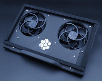 Dual Fan Laptop Cooling Stand | 2x 120mm Fans | USB Powered | Speed Control