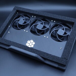 Triple Fan Laptop Cooling Stand | 3x 120mm Fans | USB Powered | Speed Control