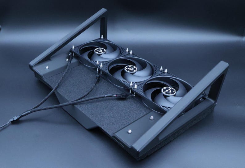 Circular Computer Fans Triple Fan Laptop Cooling Stand | 3x 120mm Fans | USB Powered | Speed ...