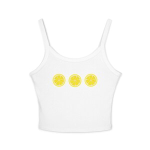Lemon Slice Women&#39;s Spaghetti Strap Tank Top, Summer Fashion, Cute Casual Outfits, Beachwear, Everyday Wear, Gift for Her