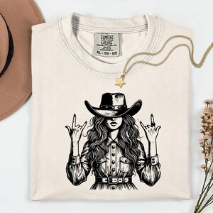 Vintage Cowgirl Graphic Tee, Comfort Colors® Western Rodeo Shirt, Nashville Bachelorette Outfit