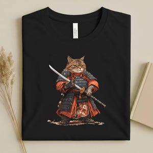 Samurai Cat Shirt: Japanese Warrior Feline Tee, Ninja Cat Graphic Tshirt, Bushido Pet Lover