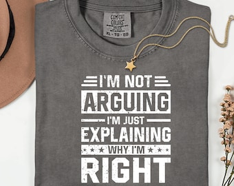 Funny Sarcastic Shirt, Comfort Colors Tee, Trendy Oversized Tee, I'm Not Arguing Quote, Aesthetic Vintage Top, Vintage Style Tshirt