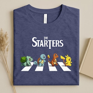 The Starters PKM Shirt: Abbey Road PKM Anime Graphic Tee, Kawaii Gaming Gift, Retro Gamer Tshirt