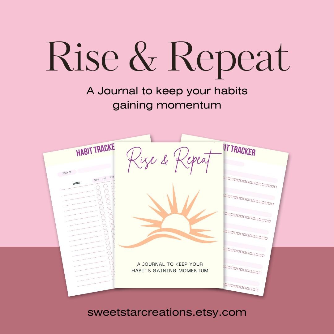 Rise and Repeat Habit Tracker Journal, Undated Habit Tracker Planner ...