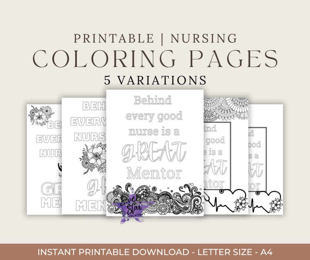 Nurse Mentor Coloring Page - Etsy