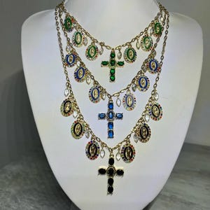 Gold chain necklace stainless steel stainless steel and charms handmade birthday gift mother&#39;s day Christmas, religious gift, handmade