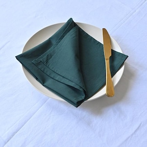 Emerald Green Cotton Napkins, Set of 100 Cotton Napkins, Dining Napkins, Wedding Napkins, Cotton Dinnerware, Table Cotton, Washable Napkins