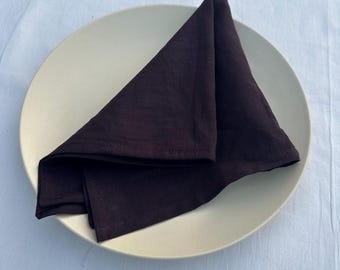 100 Piece Dark Plum Stonewashed Cotton Napkins, Shabby Chic Decor Napkins