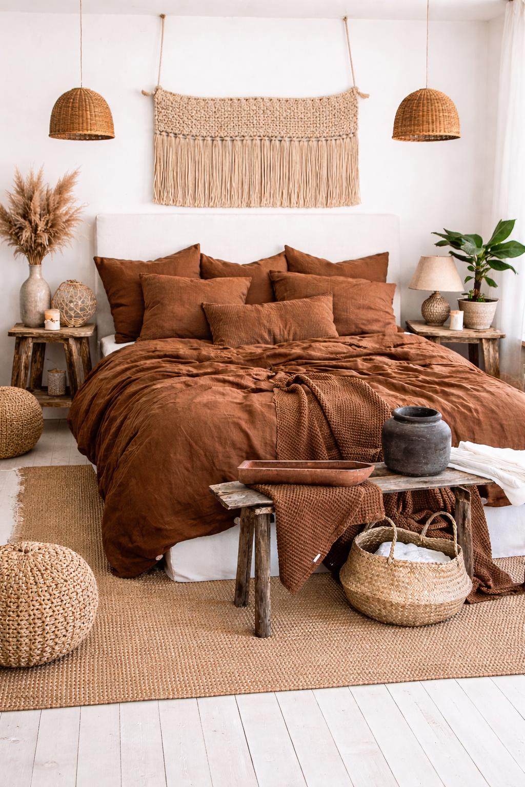 tobacco linen bedding Linen Bedding in Tobacco