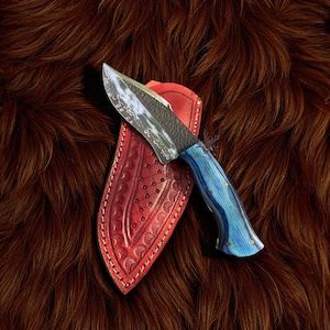 Handmade High Carbon Steel Hunting Knife: Pakkawood Handle, Leather Sheath, special occasion