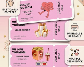 Libro de cupones para el Día de la Madre: imprimible, editable, regalo original (descarga digital)