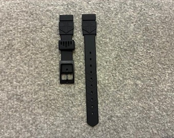 15 mm damski pasek do zegarka TAG Heuer z czarnej gumy do modeli WA1410-WA1419