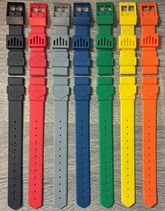 TAG Heuer Formula 1 YELLOW 18mm Mid-size Rubber Strap. - Etsy