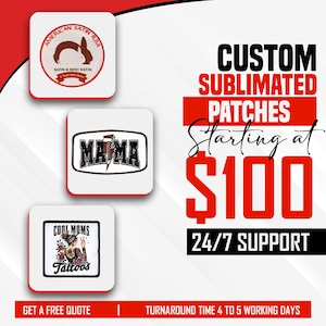Custom Sublimated Patches – Personalized Printed Patch – Your Logo, Art, or Text