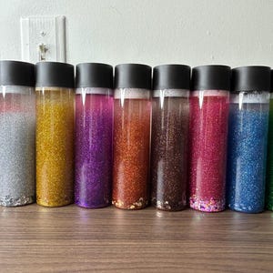 Bottiglia sensoriale glitterata, giocattolo antistress, dai 6 anni in su