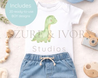 Boy Baby Shower PNG Bundle | 20 Baby Boy Designs (Digital Download)