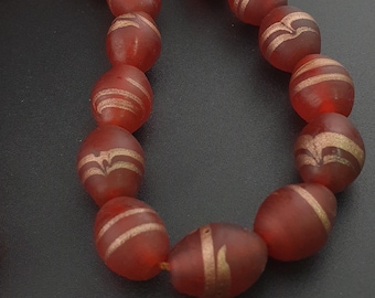 Vintage Venetian Style Aventurine Glass Beads Necklace Strand 18 inches