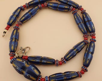 Vintage Venetian Style GabriEyes Glass Beaded Necklace 24 inches