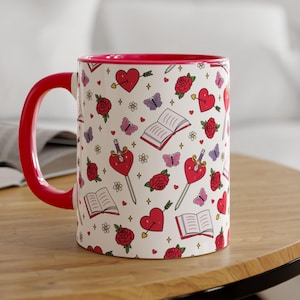 Romanze Romantasy Becher, Bücherwurm Booktok Buchliebhaber Kaffeetasse, Bücherwurm Romantik Becher, Tasse Geschenk für Leser, Buchgirlie Kaffeebecher Tasse