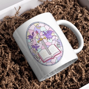 Fourth Wing Mug, Stained Glass Mug, Romantasy Mug for Xaden Riorson Fans, BookTok Mug Gift for readers, Dragon Fantasy Book Cup Mug for Gift