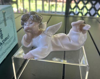Lladro Flowers of Peace 1867 RARE Angel Girl Basket Dove Piece