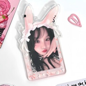 Sweet Ears Acrylic Photocard Holder | Animal Ears: Bunny Cat Fox Ear Photo Frame