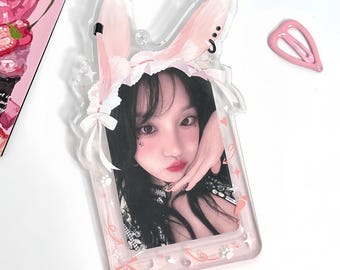 Sweet Ears Acrylic Photocard Holder | Animal Ears: Bunny Cat Fox Ear Photo Frame