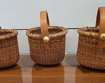 Ancien Panier De Pêche à La Mouche Creel Vintage Tissé Main - Vers 1930