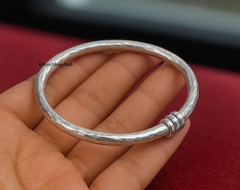 Massiver dicker schwerer Silberarmreif, 925 Sterlingsilber-Armreifen, klobige Armbänder