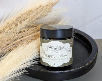 4oz Grass Fed Whipped Tallow Moisturizer | Natural & Organic Ingredients | Good For All Skin Types | Non-Toxic and Hydrating | No Additives