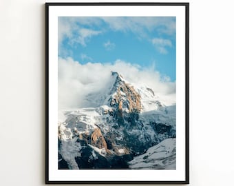 Mont Blanc Print | Mountain Wall Art, Landscape Photography, France Travel Poster