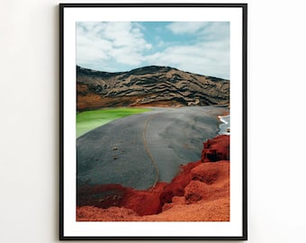 Volcano Landscape Print | Nature Wall Art, Landscape Photography, Colorful Decor, Canary Islands