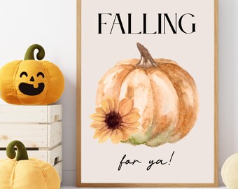 Impresión de calabaza otoñal neutra: Arte de pared acogedor de estilo rústico (Descarga PDF)