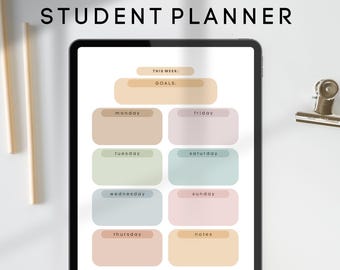 Planificador estudiantil imprimible sin fecha: Horario académico semanal (Descarga en PDF, tamaños A4/A5/Carta de EE. UU.)